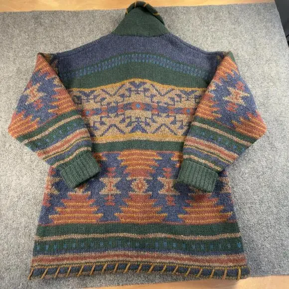 Woolrich Mallard Wool Southwestern Blanket Cardigan Sweater Mens L #H - Picture 3 of 8